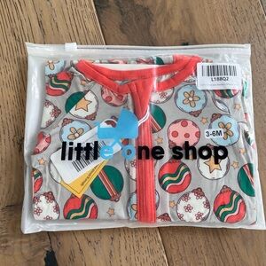NWT Little one shop Bamboo Zippy Footie Pajama 3-6 months Christmas Ornament
